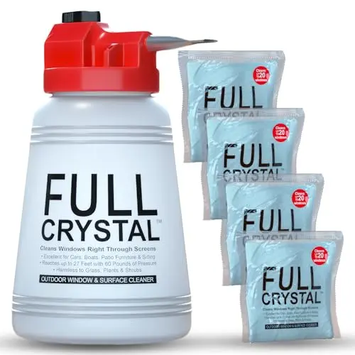 Full Crystal window cleaning kit with sprayer and powder