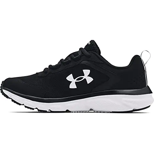 Under Armour Women's Charged Assert 9 Running Shoe in black and white