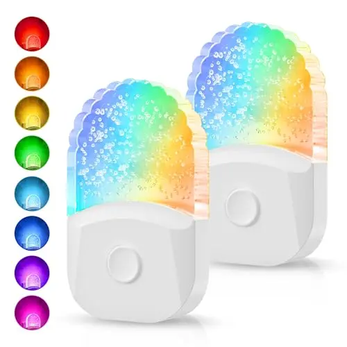 DORESshop bubble design plug-in night light with color changing