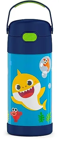 THERMOS FUNTAINER stainless steel water bottle with Baby Shark design