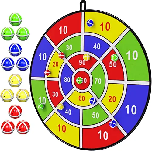 BooTaa large 29-inch dart board for kids with colorful sticky balls