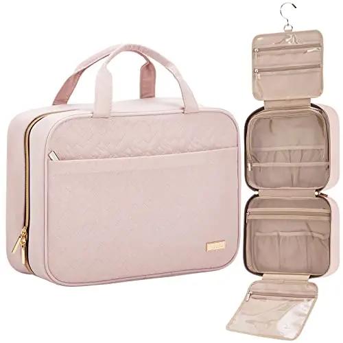 NISHEL large hanging toiletry bag with transparent windows for security