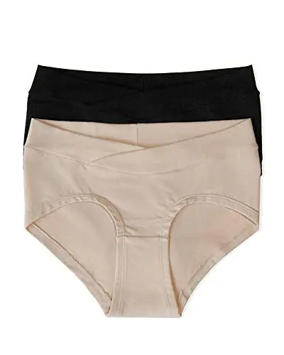 Kindred Bravely Hipster Maternity Underwear in black and beige