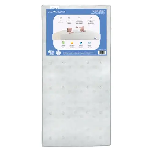 Delta Children Twinkle Galaxy crib mattress with square corners