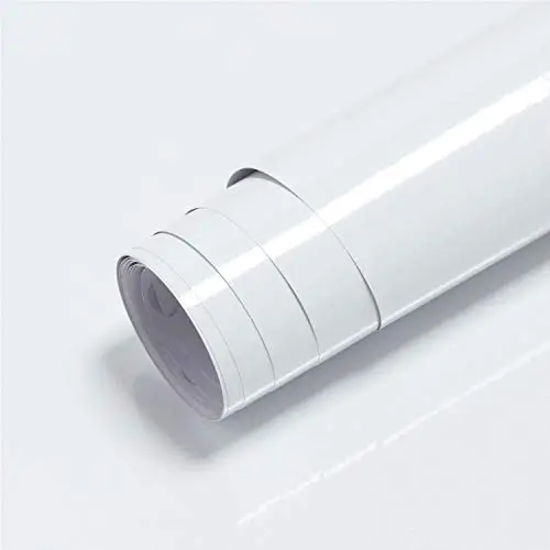 Kitico glossy white adhesive vinyl roll with grid backing for easy cutting
