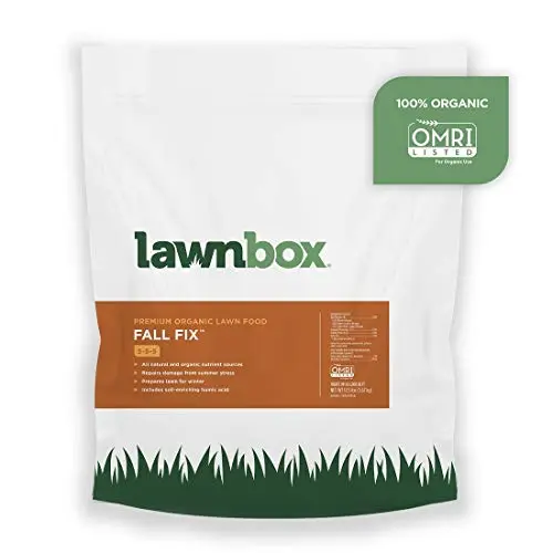 Lawnbox Fall Fix organic grass fertilizer bag