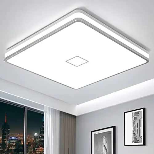 Airand square LED ceiling light fixture with white diffuser
