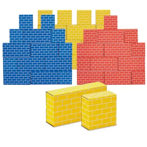 Bankers Box at Play set of 40 large and medium colorful cardboard building blocks