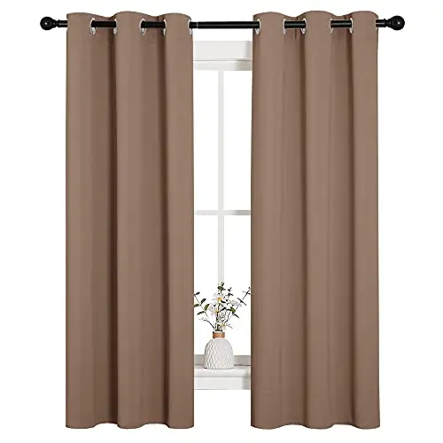 NICETOWN Cappuccino Blackout Curtains in a kitchen setting