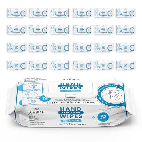 Juniper CLEAN hand sanitizing wipes in bulk pack with fresh scent
