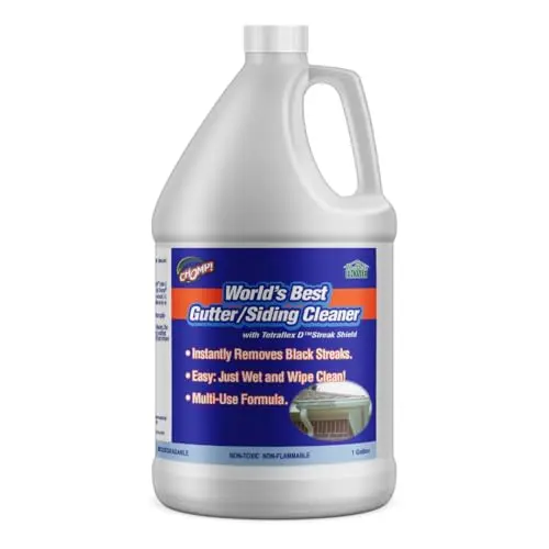 CHOMP! Worlds Best Gutter Cleaner one-gallon jug with liquid cleaner for gutters and siding.