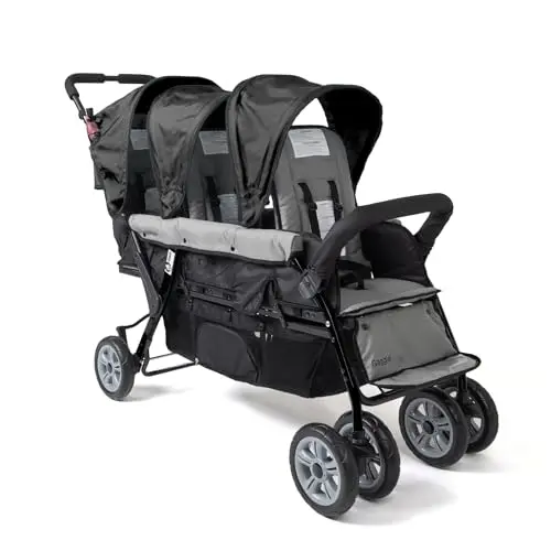 Gaggle by Foundations Compass 3 seat tandem stroller in Black
