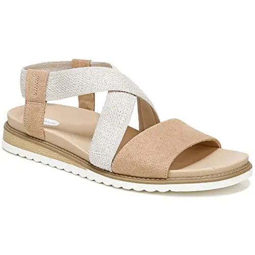 Dr. Scholl's strappy flat sandal with microfiber upper
