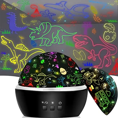 MINGKIDS rotating projector with dinosaur and truck themes