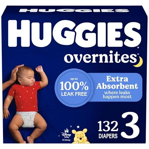 Huggies Overnites baby diapers package for overnight use