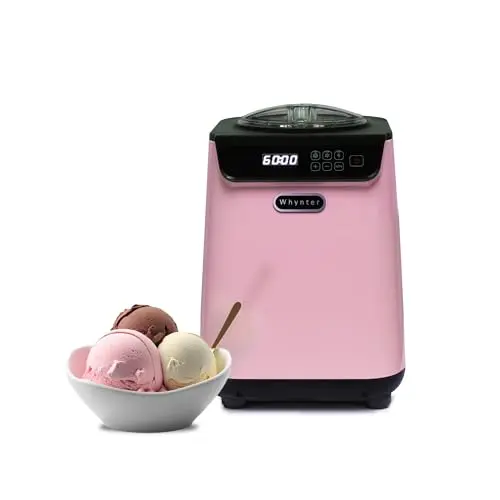 Whynter ICM-128BPS black/pink upright ice cream maker with digital display