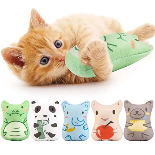 Dorakitten 5-Pack Small Animal Shaped Catnip Plush Toys