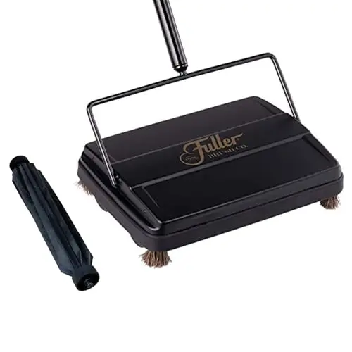 Fuller Brush 17027 electrostatic carpet sweeper in black with an additional rubber rotor.