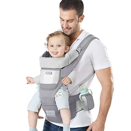 YSSKTC Baby Carrier with detachable hip seat in grey