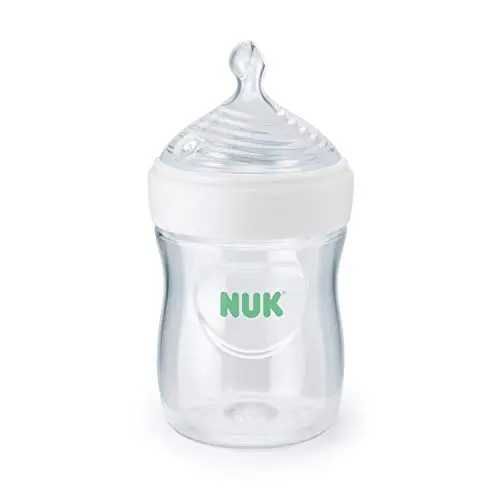 NUK Simply Natural baby bottle with SafeTemp color-changing heat indicator