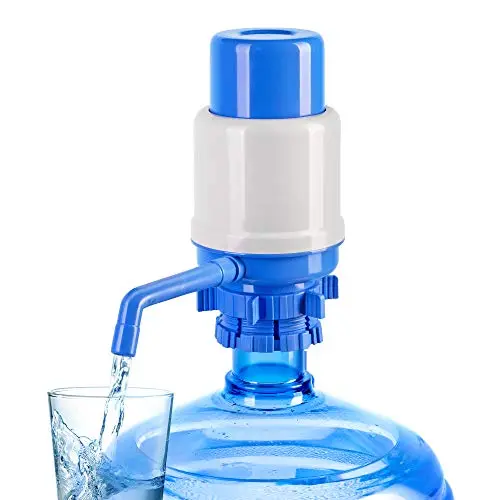 HotFrost blue manual hand pump for 5-gallon water bottles with tubes and brush