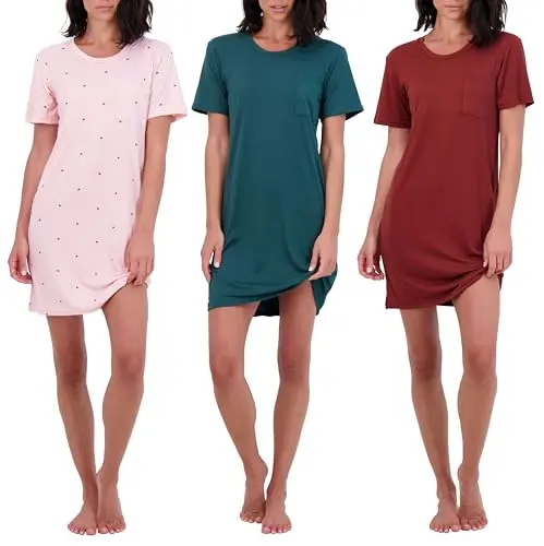 Real Essentials Short Sleeve Nightgown pajama dress for women