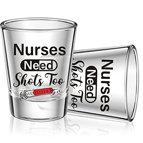 Patelai 'Nurse Need Shots Too' humorous glass shot glasses set