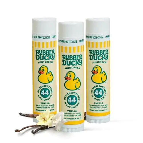 Rubber Ducky SPF 44 vegan lip balm with vanilla flavor