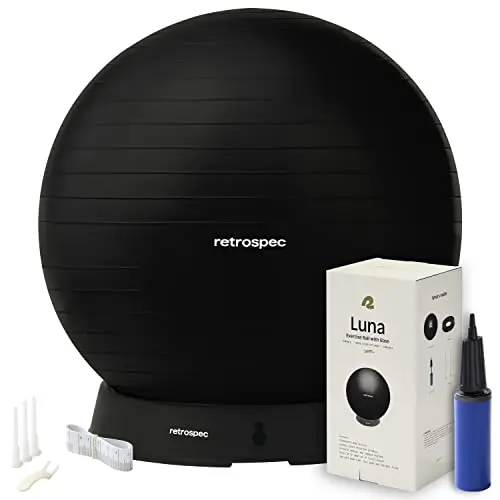 Retrospec Luna Exercise Ball with included stability base and pump