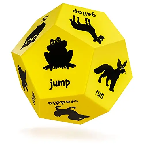 Covelico 12-sided foam dice with animal exercise actions