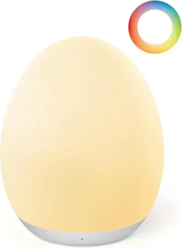 JolyWell white egg night light cycling through colors