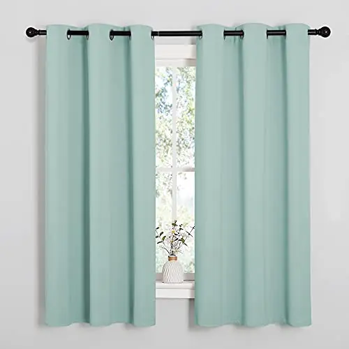 NICETOWN Aqua Blue Room Darkening Curtains brightening a kitchen