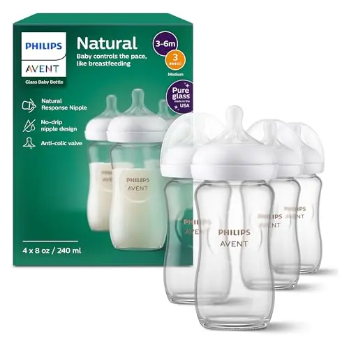 Philips Avent Natural Glass Baby Bottles 4-pack