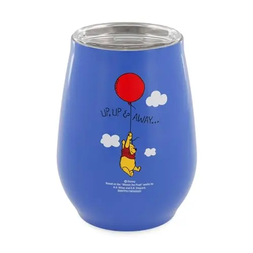 Silver Buffalo Winnie the Pooh Up and Away 10-ounce double-wall stainless steel tumbler