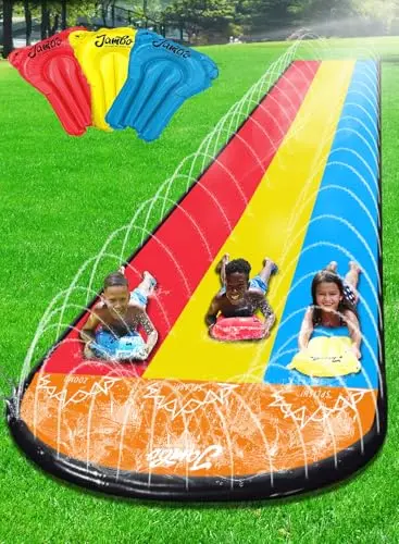 JAMBO Premium triple water slide with 3-way sprinkler system