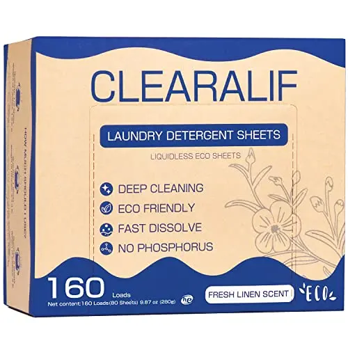 CLEARALIF laundry detergent sheets in a cardboard package