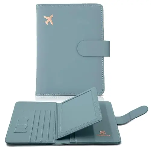 Melsbrinna cute green RFID blocking passport cover and wallet