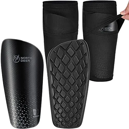Northdeer soccer shin guards with no-slip sleeves for kids
