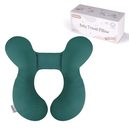 KAKIBLIN dark green U-shaped baby head and neck support pillow