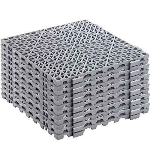 SOUJOY grey rubber floor tiles with interlocking edges