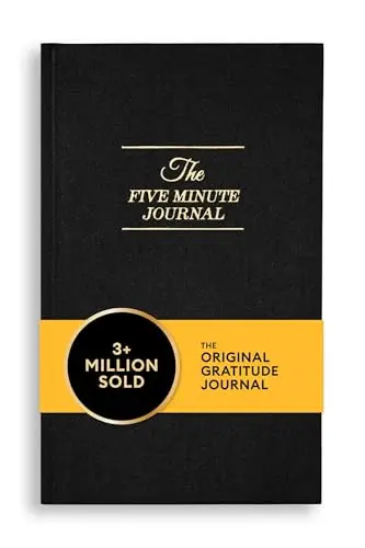 Intelligent Change Five Minute Journal in black with linen fabric cover