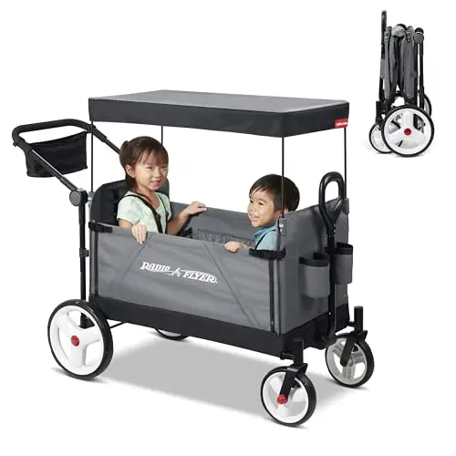 Radio Flyer City Luxe gray all-terrain kids stroller wagon