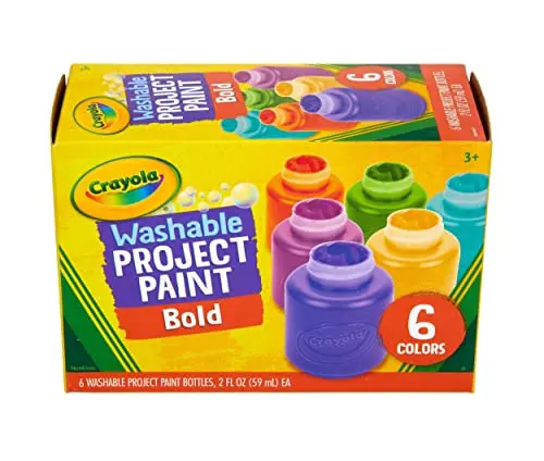 Crayola Washable Kids Paint set with 6 small bottles of bold colors