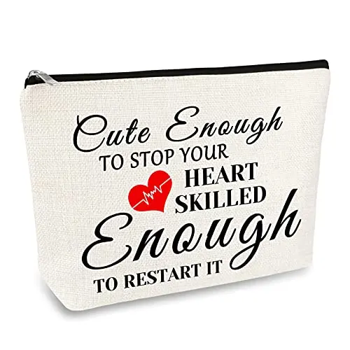 MIKELA nurse-themed cosmetic bag with inspirational quote