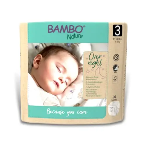 Bambo Nature Hypoallergenic Overnight Baby Diapers eco-friendly package