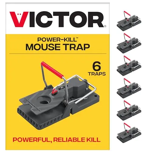 VICTOR Power-Kill mouse traps in gray, 6-pack