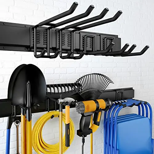 UUP Garage Wall Organizer mounted on a wall with tools hanging