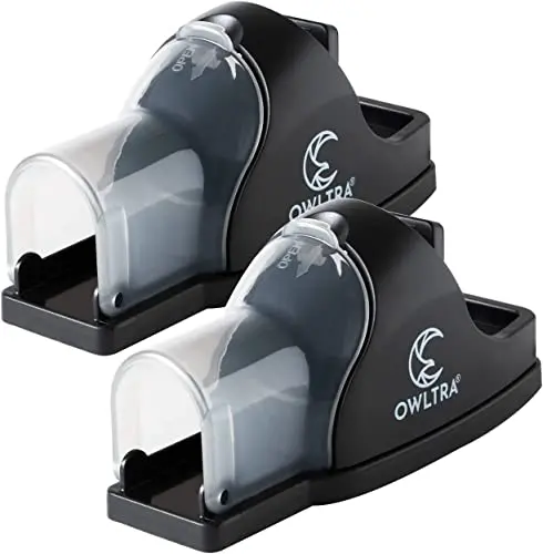 OWLTRA black tunnel snap mouse trap with clear entry
