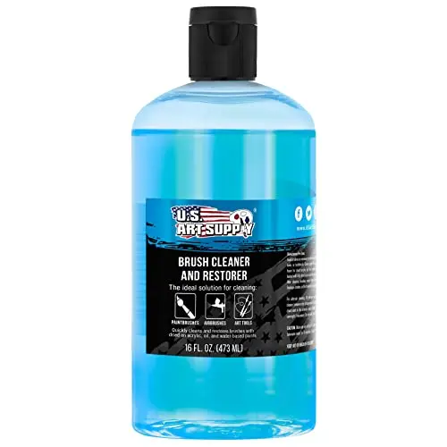 U.S. Art Supply Brush Cleaner and Restorer 16 oz bottle