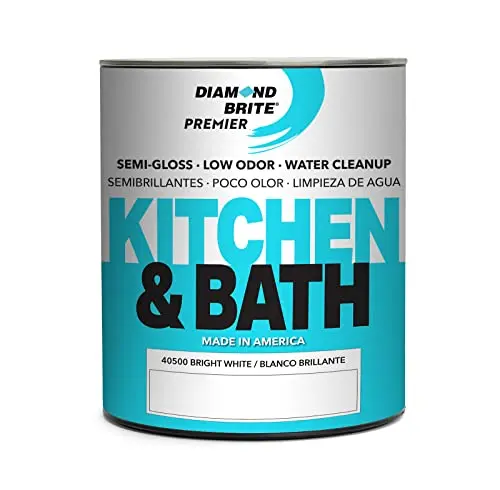 Diamond Brite one-quart can of white semi-gloss kitchen and bathroom paint